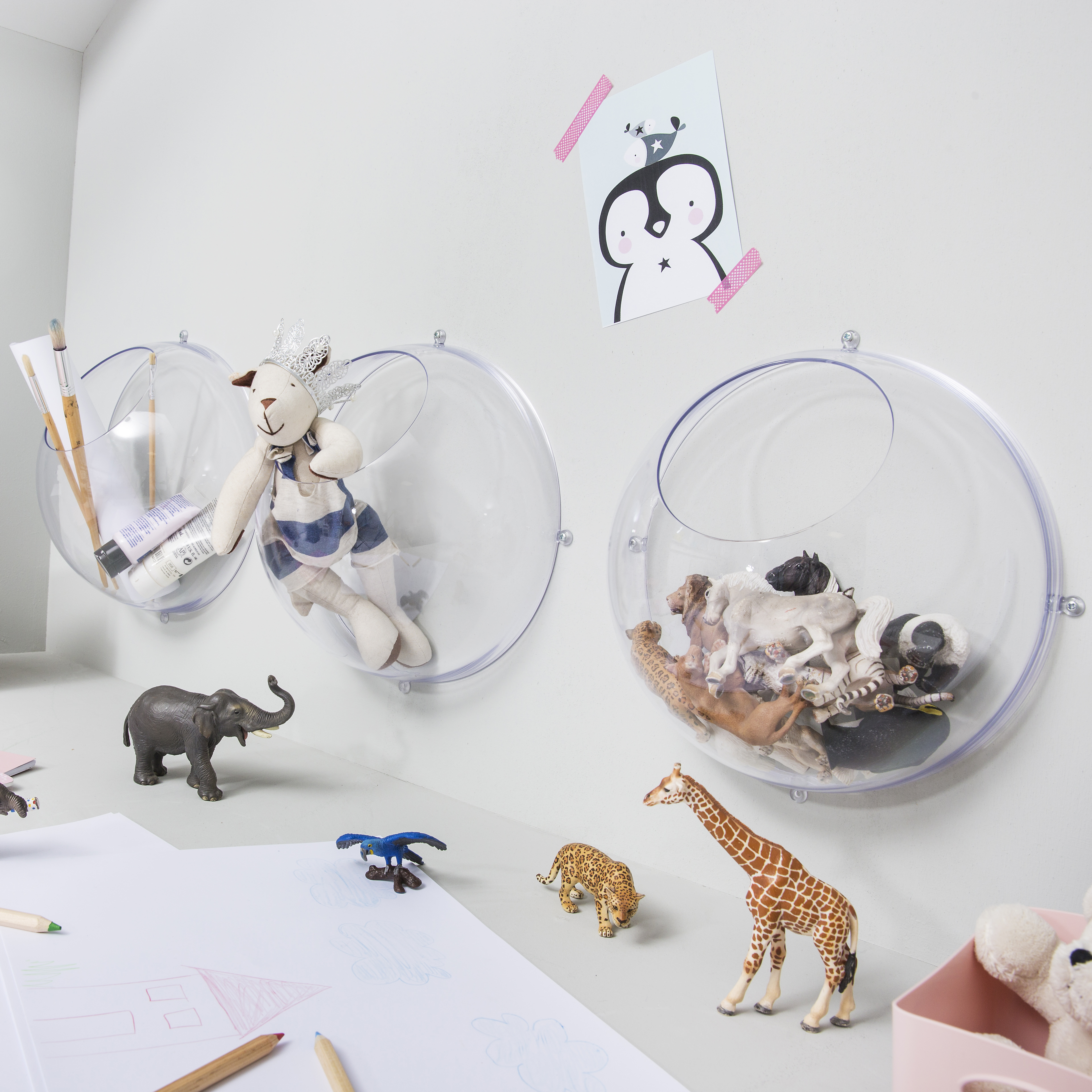 Orion závěsný display set 2 Ks polokoule 30cm, čirá KOZIOL