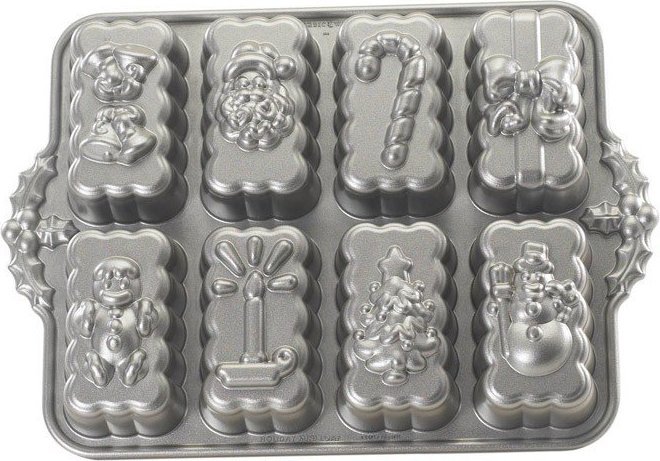 Forma na 8 mini vánočních chlebíčků Nordic Ware + ONO 33,5cm tác na dorty, bábovky, cukroví Rosenthal