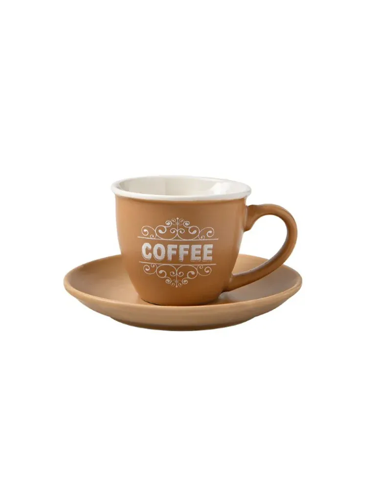 Set 4 kusů šálků s podšálky na kávu COLORI 90ml BRANDANI