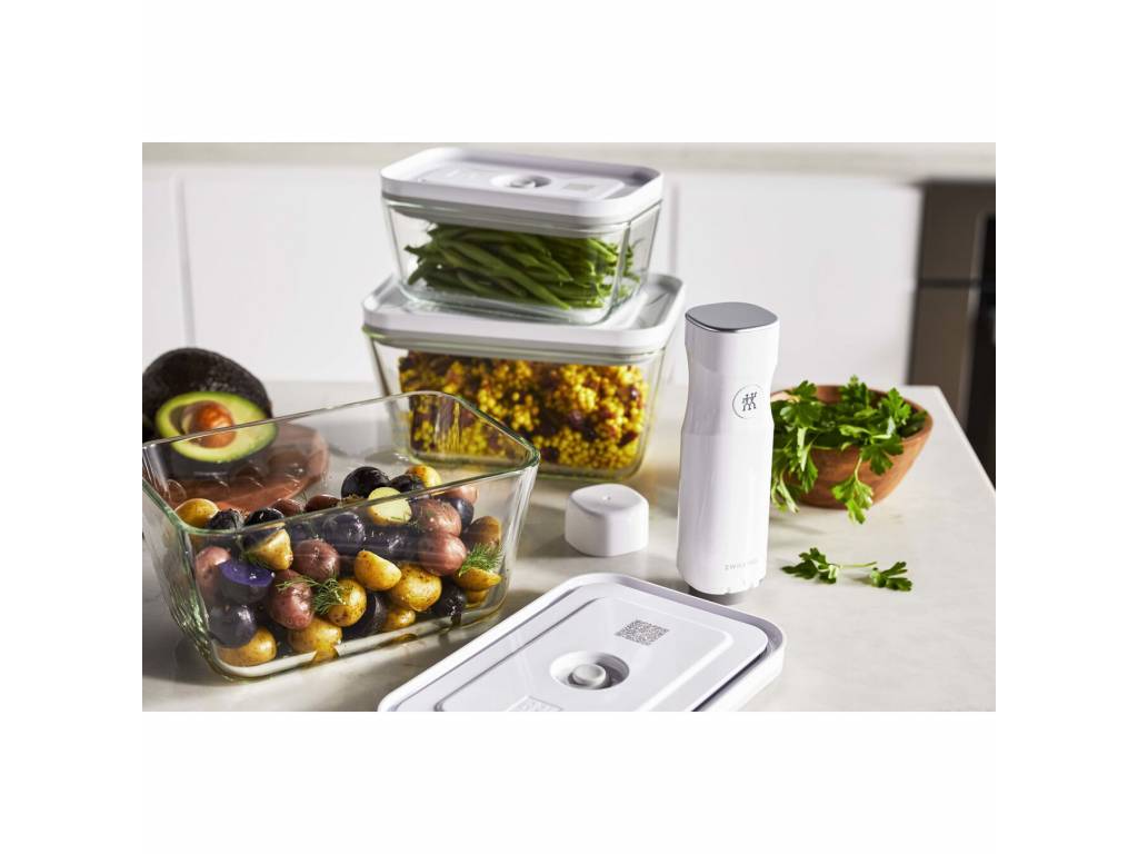 Vakuovací dóza šedé víko Fresh & Save, skleněná, velikost L, 2,0 l ZWILLING