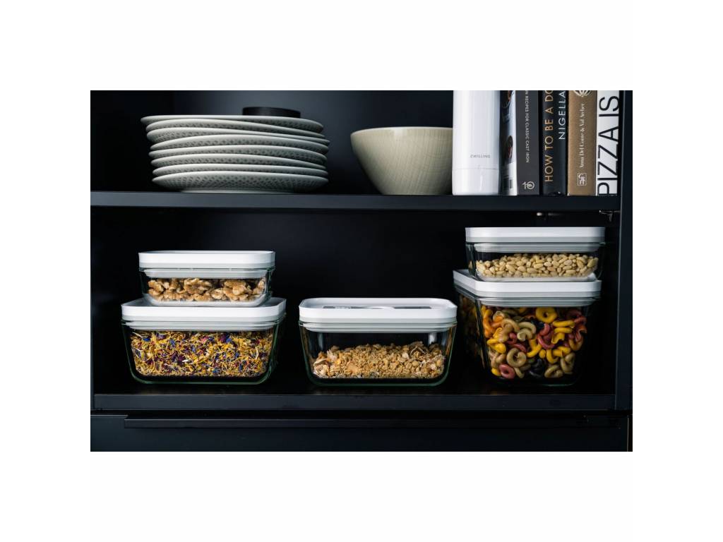 Vakuovací dóza šedé víko Fresh & Save, skleněná, velikost L, 2,0 l ZWILLING