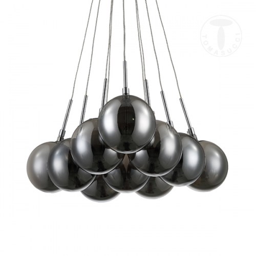 Lustr 10 ramenný SFERE SMOKED MIRROR TOMASUCCI