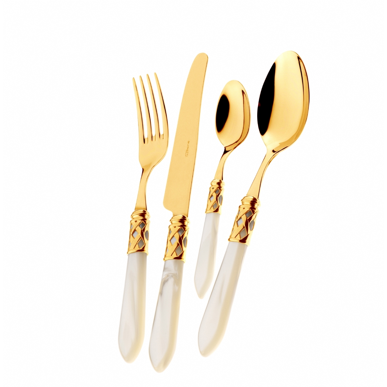 Příbory ALADDIN zlacené 24 kt sada 24 Ks avorio Bugatti Casa