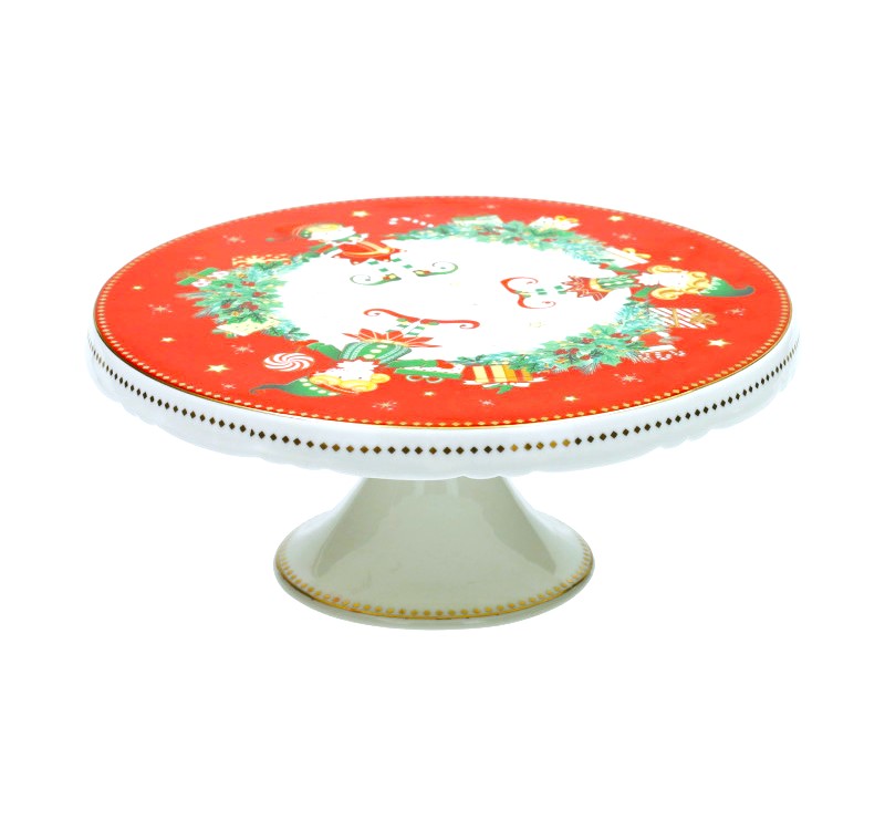 Porcelánový tác na noze na dort, bábovku, cukroví 20,5cm ELFOMAGIA BRANDANI