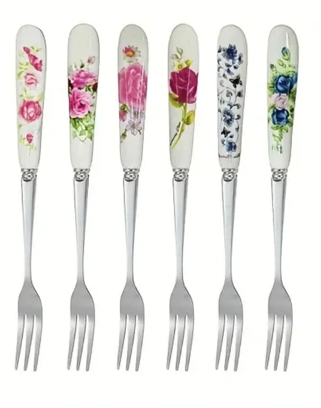 Sada 6 dezertních vidliček Flower BRANDANI