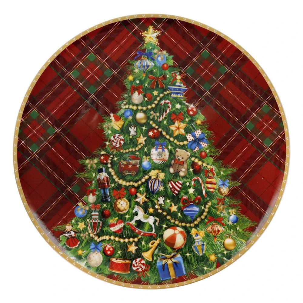Porcelánový tác na cukroví CHRISTMAS strom 30cm BRANDANI