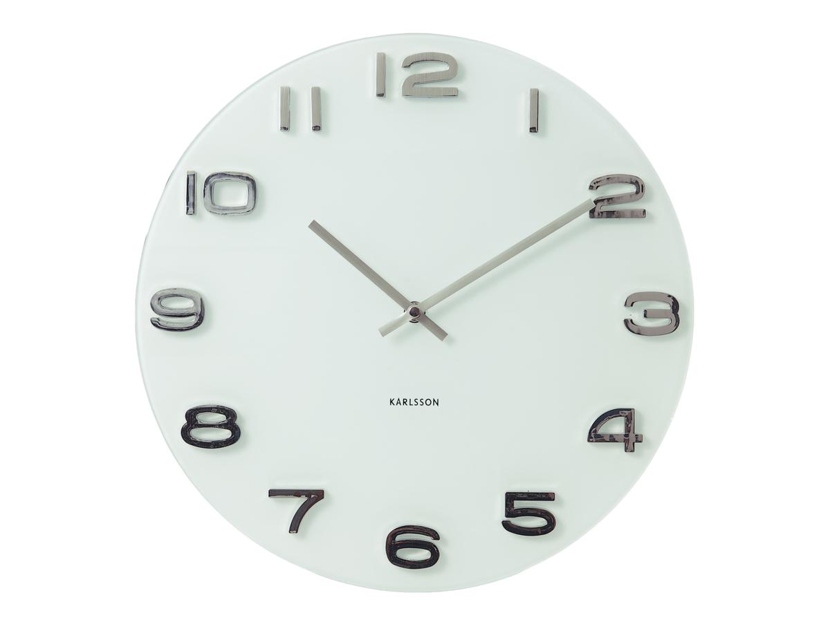Nástěnné kulaté hodiny Vintage 35 cm mléčné sklo Karlsson