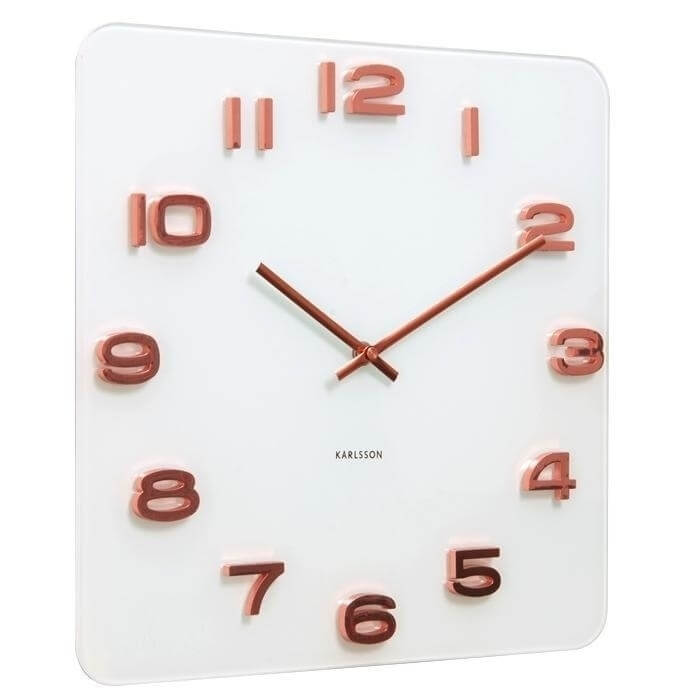 Nástěnné hranaté hodiny Vintage Copper Numbers 35 cm Karlsson