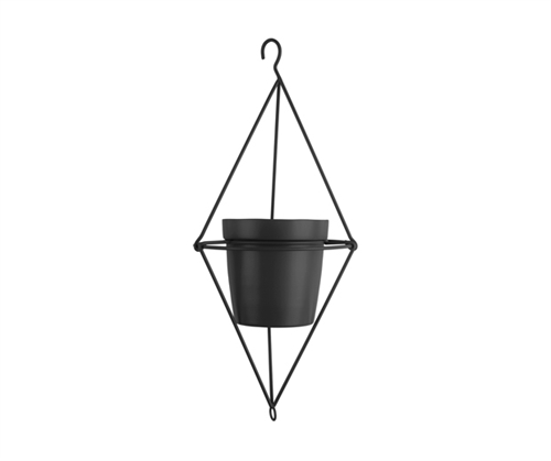 Závěsný květináč černý Spatial diamond Present Time