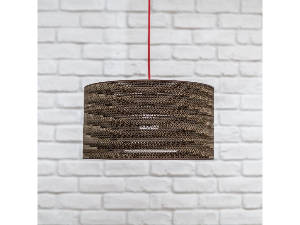 Kartonové stínítko na lustr Cylinder 30cm KARTOONS + DÁREK Textilní kabel