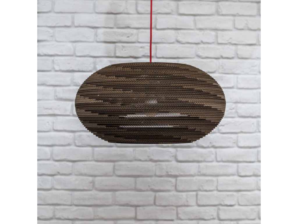 Kartonové stínítko na lustr Ellipsoid KARTOONS + DÁREK Textilní kabel