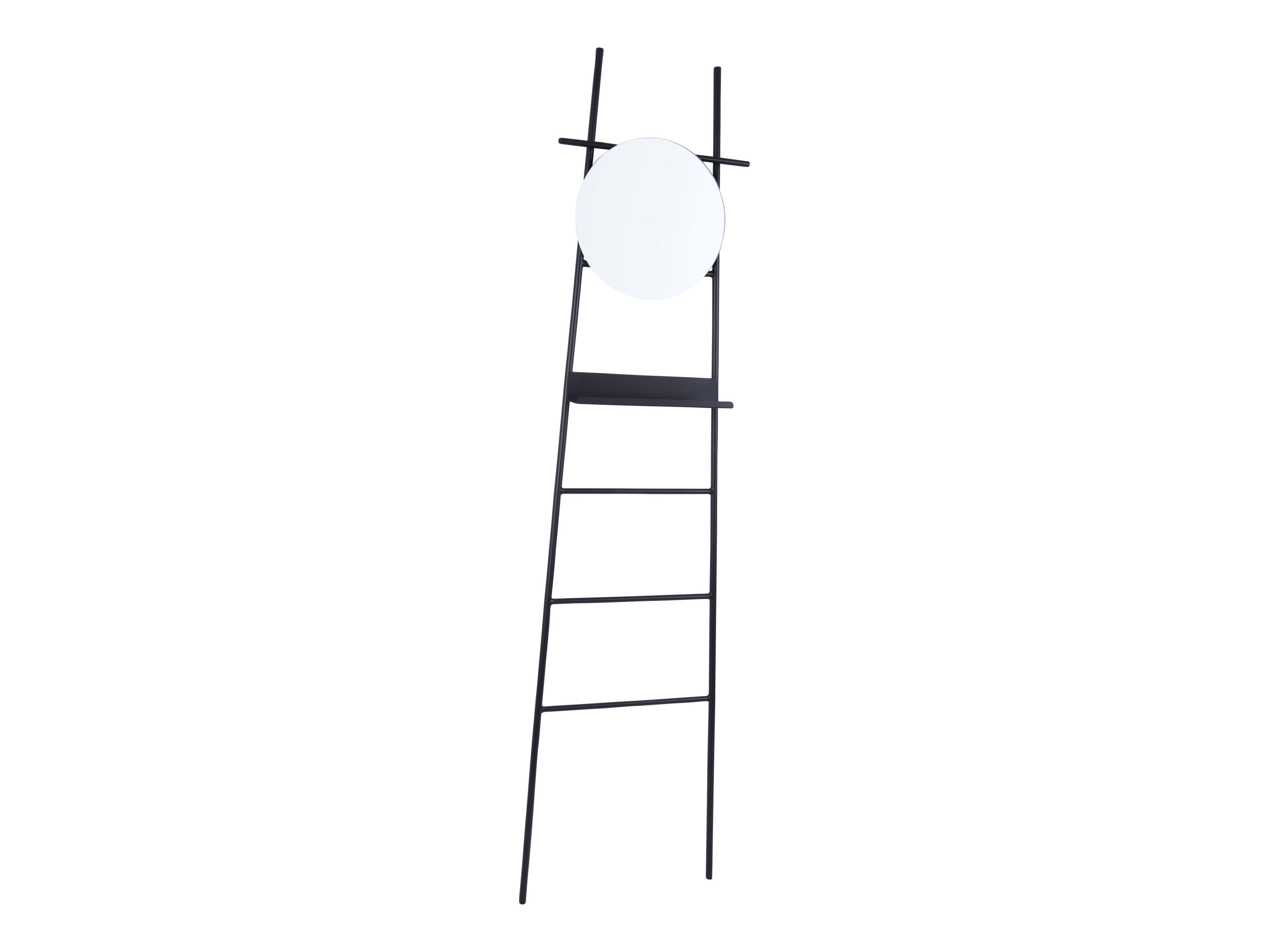Žebřík/věšák Glint se zrcadlem černý Leitmotiv