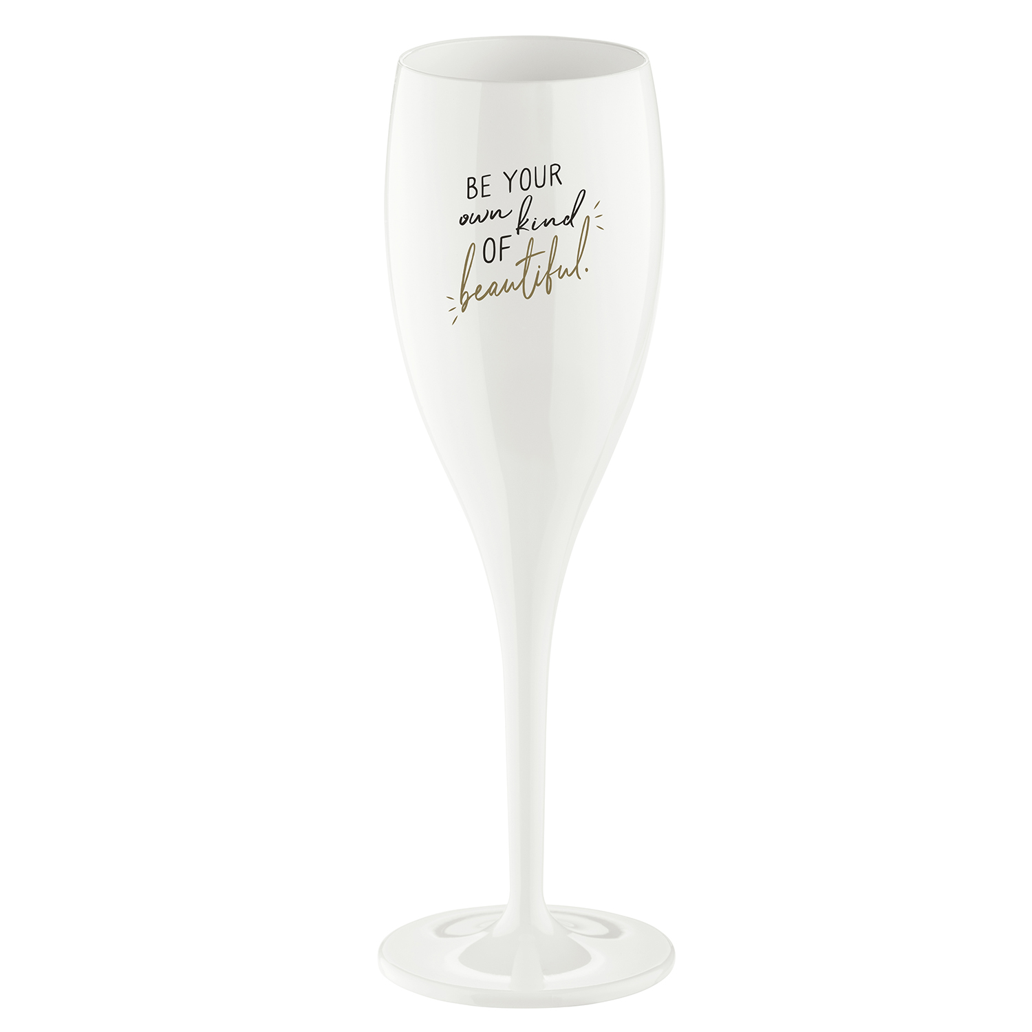 CHEERS NO.1 BE YOUR OWN KIND OF BEAUTIFUL, sklenice na sekt 100ml KOZIOL, bílá