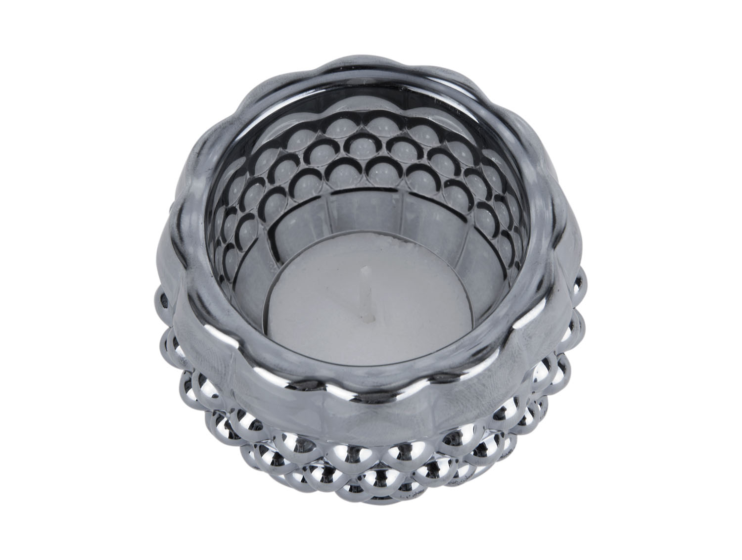 Svícen skleněný na svíčku Sparkle Dots 6 cm černý Present Time