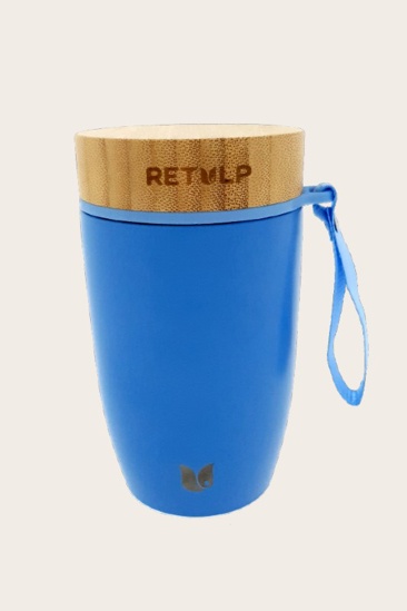 Velký hrnek s bambusovým víčkem modrý Classic 500ml RETULP