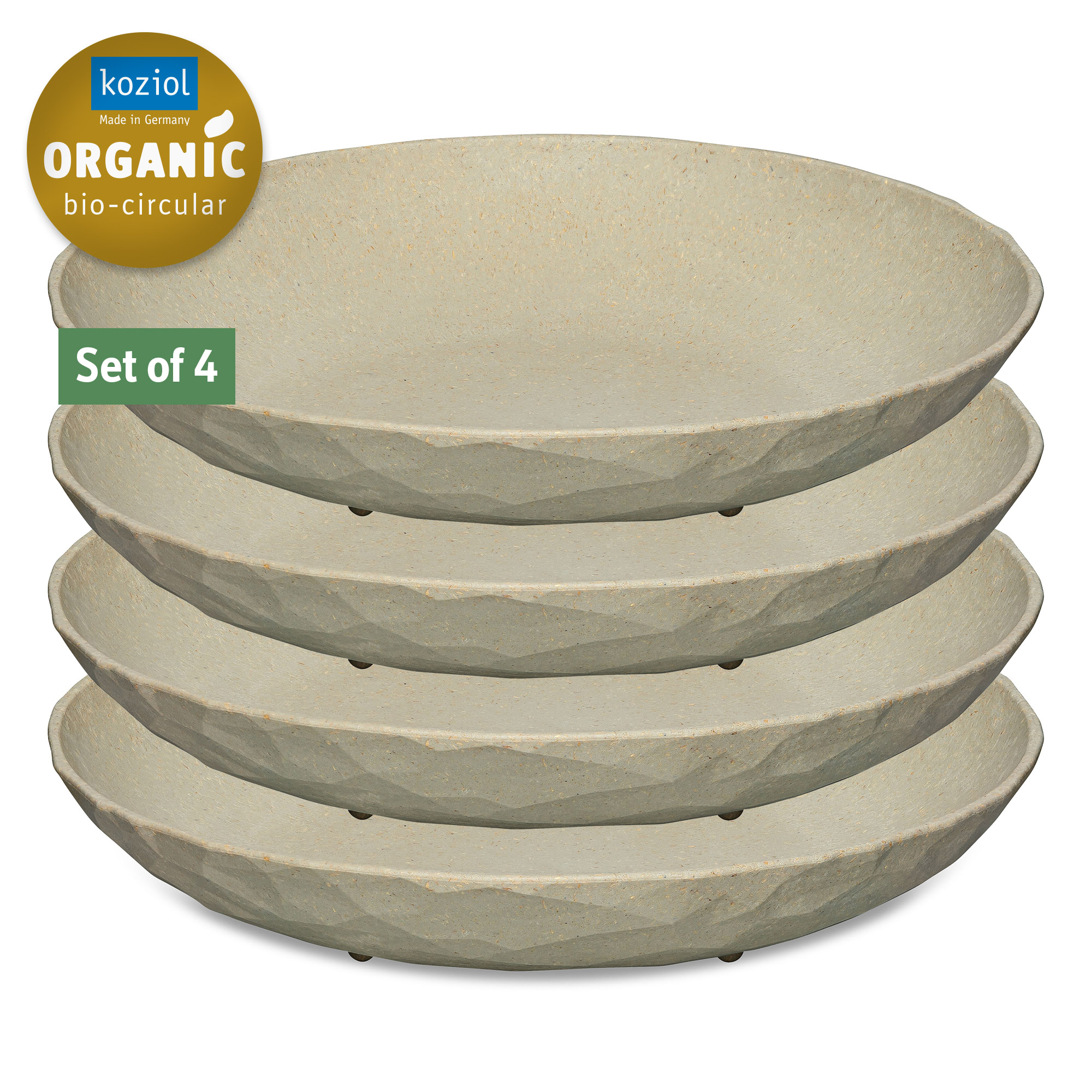 Sada 4 hlubokých talířů CLUB PLATE M ORGANIC KOZIOL