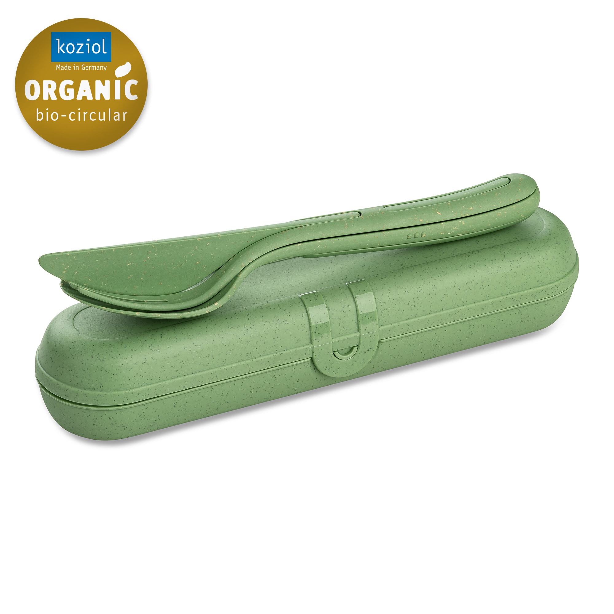Příborník KLIKK READY + sada příborů Zelená ORGANIC KOZIOL