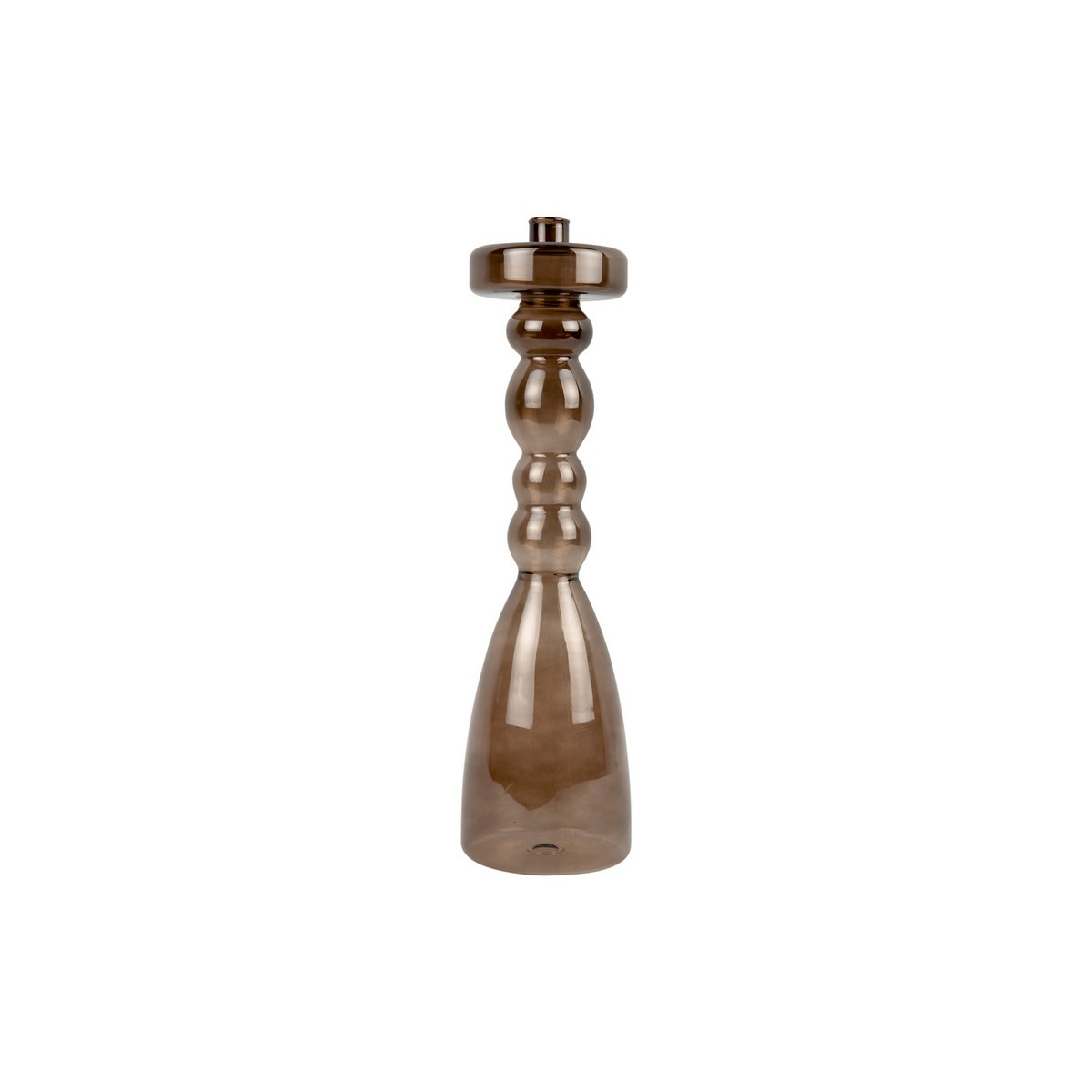 Svícen Pawn glass XL čokoládově hnědý 39cm Present Time