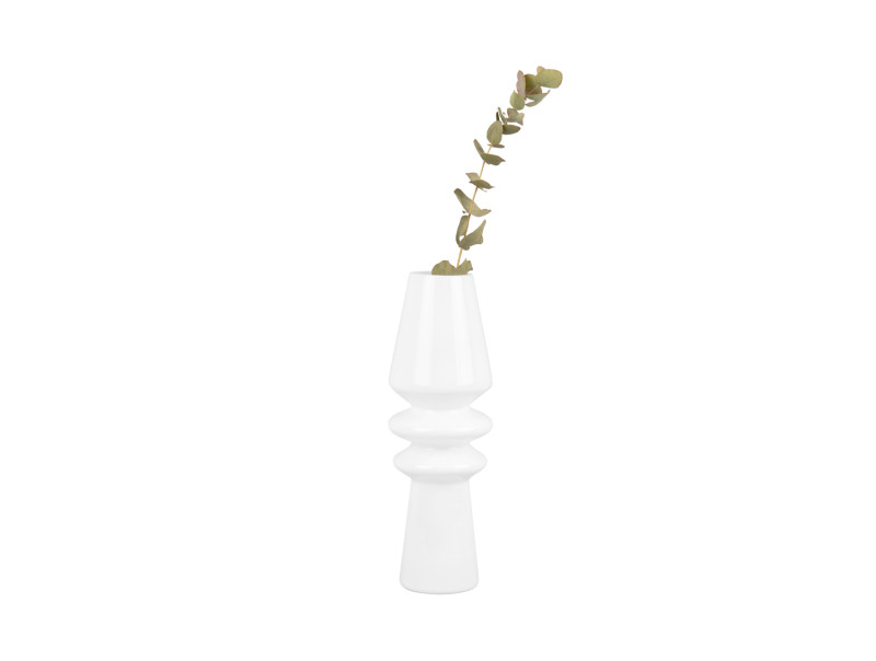 Váza Sparkle Cone sklo bílé 25cm Present Time