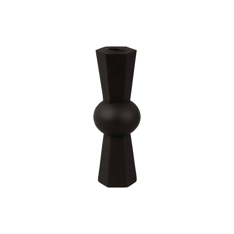 Svícen Geo Count polyresin černý 20cm Present Time