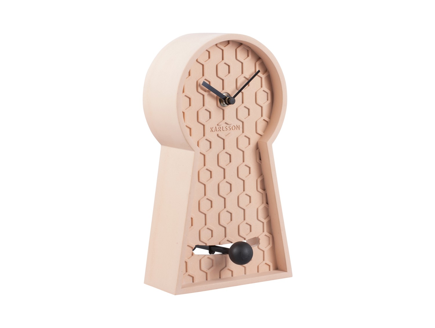 Stolní hodiny Honeycomb Kyvadlo 25 cm růžová Karlsson