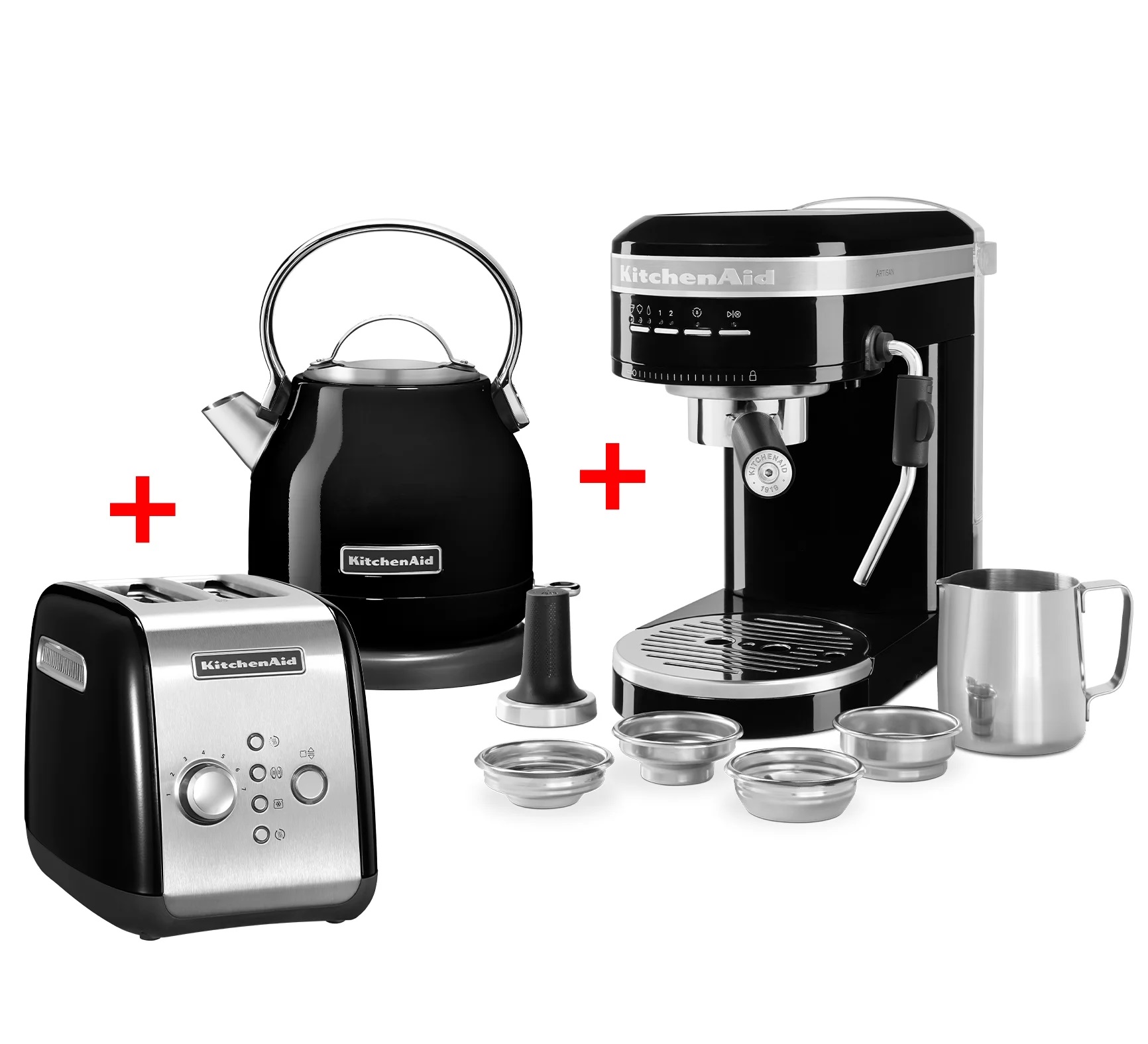 Výhodný set kávovar, toustovač, rychlovarná konvice, černá KitchenAid