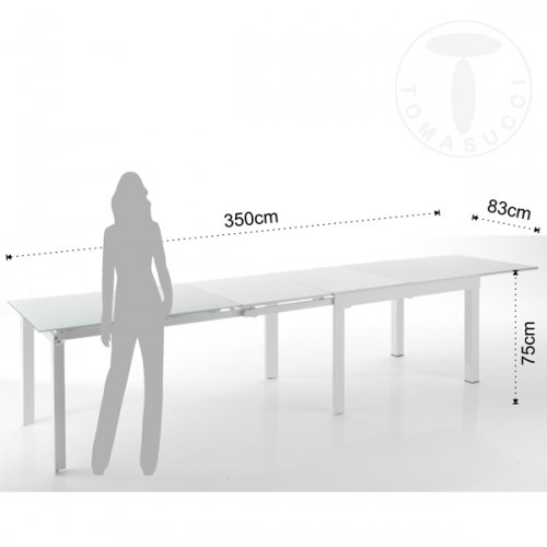 Rozkládací jídelní stůl LONG WHITE 120-350cm TOMASUCCI