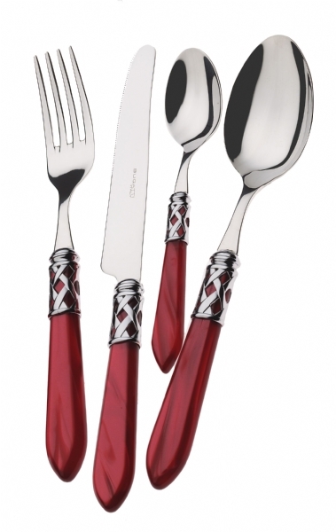 Moka lžičky ALADDIN chrom sada 6 Ks bordó Bugatti Casa