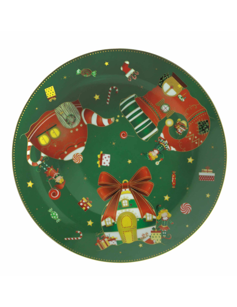 Tác/mísa porcelánová 31 cm zelený ELFOMAGIA BRANDANI