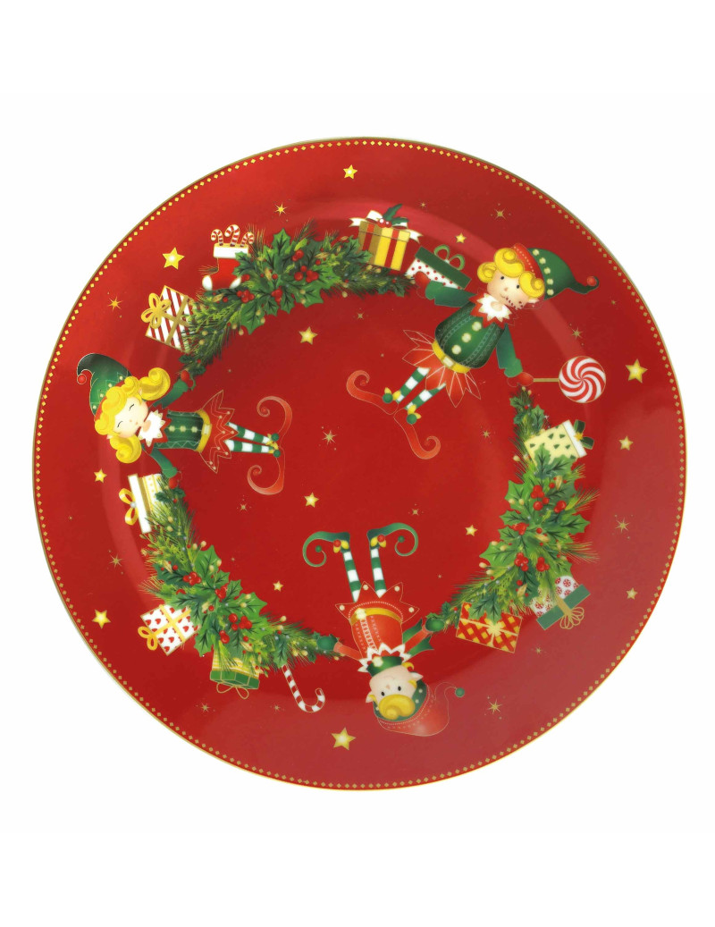 Tác/mísa porcelánová 31 cm červený ELFOMAGIA BRANDANI