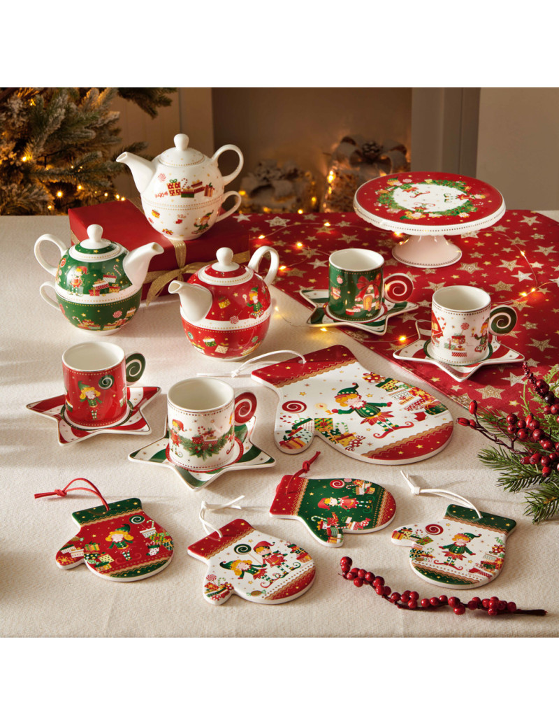 Porcelánový tác na noze na dort, bábovku, cukroví 20,5cm ELFOMAGIA BRANDANI