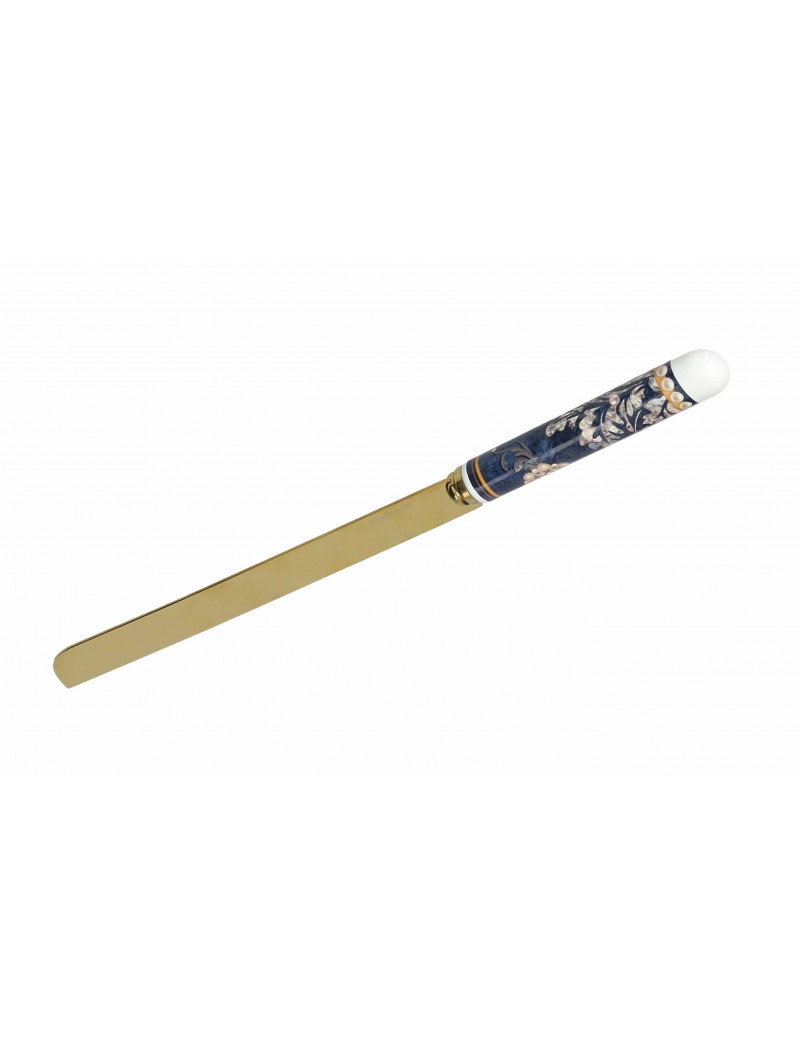 NŮŽ NA DORTY Z NEREZOVÉ OCELI DANUBIO BLUE GOLD S KERAMICKOU RUKOJETÍ