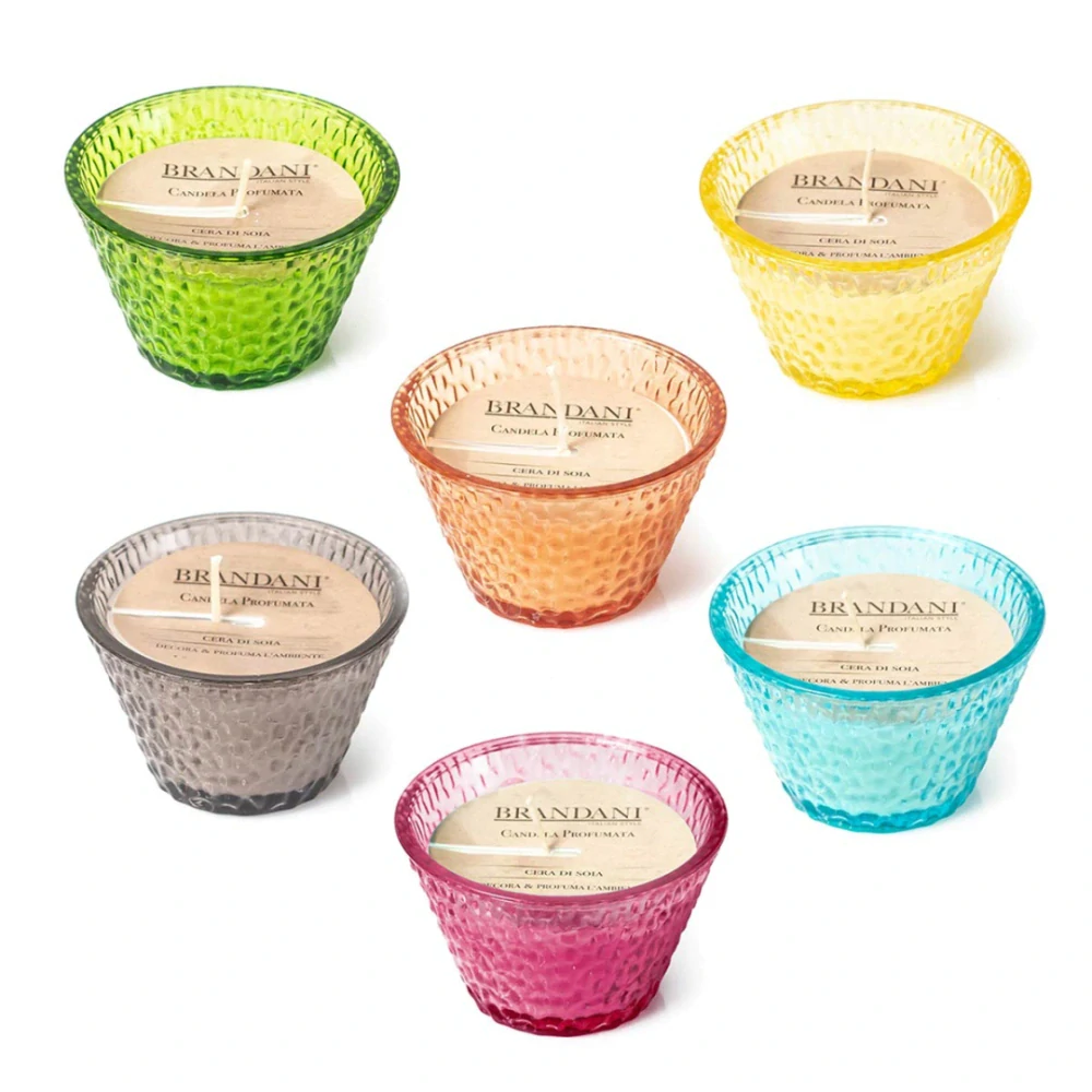 Vonná sojová svíčka ve skle LOVE fuchsiová Brandani