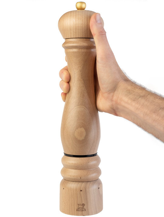 Dřevěný elektrický mlýnek Paris na sůl přírodní 34cm Peugeot