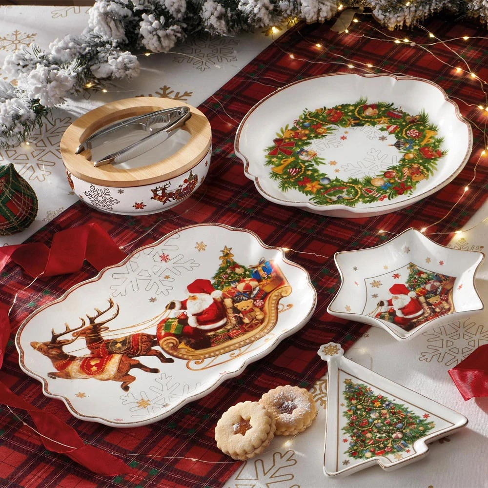 Tác na cukroví soby a sáně 33.5 x 25cm CHRISTMAS Brandani