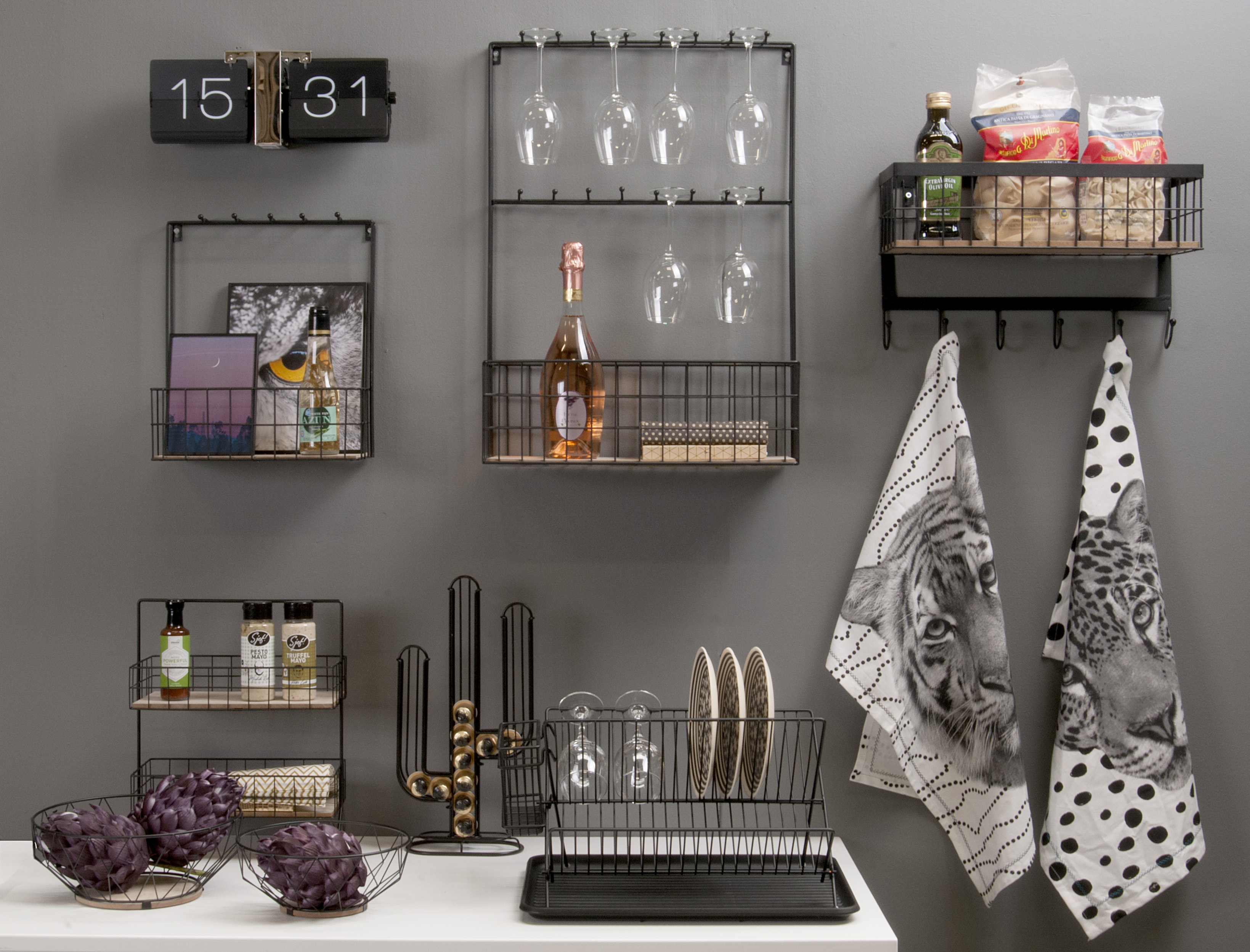 Drátěná mísa/košík na ovoce Diamond L černá Present Time