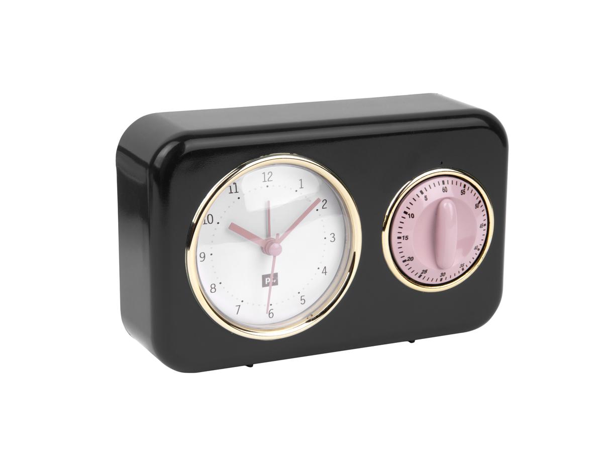 Kuchyňské hodiny s minutkou Nostalgia 17 cm černá Present Time *