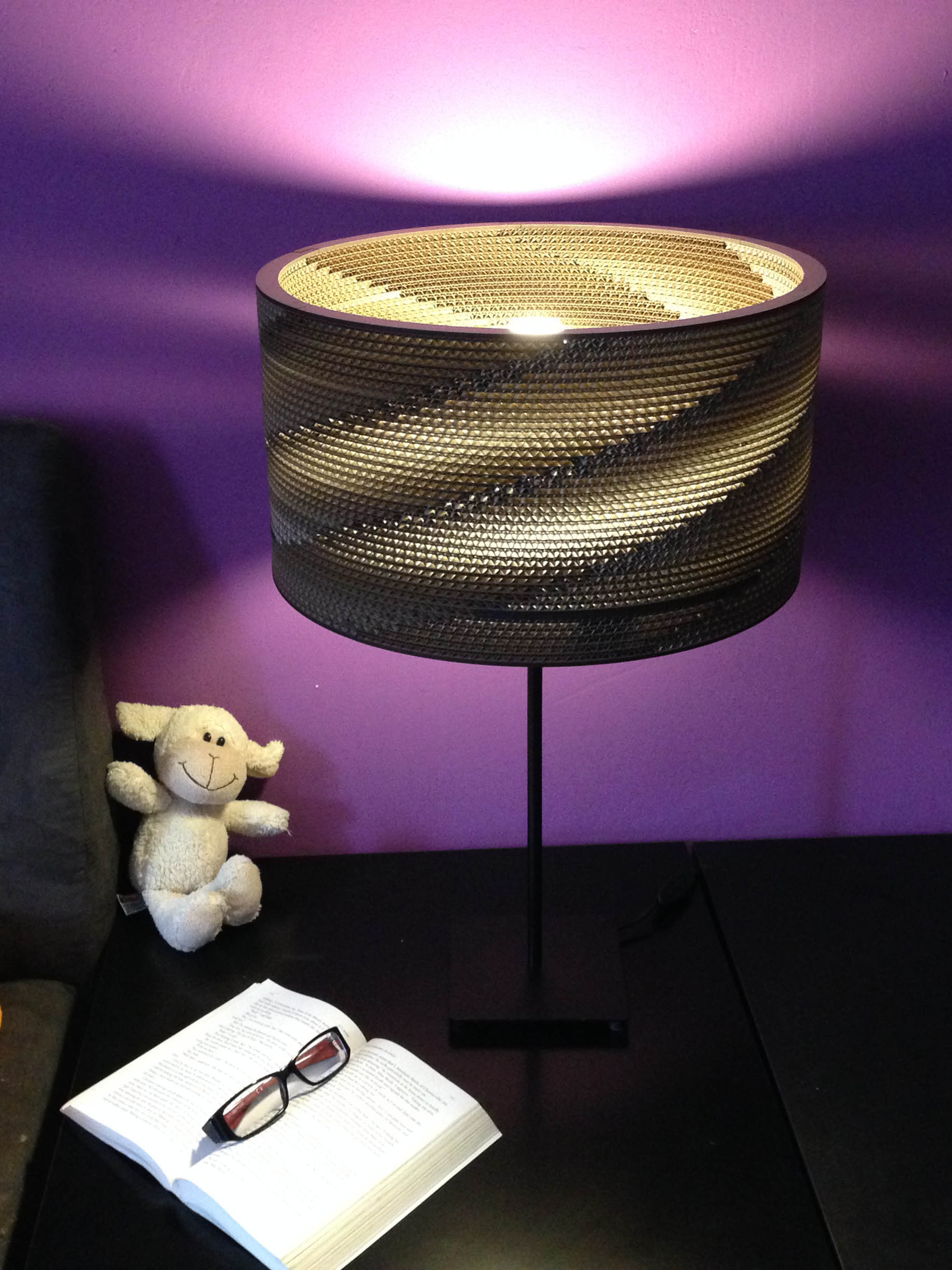 Kartonové stínítko na lustr Cylinder 40cm KARTOONS + DÁREK Textilní kabel 