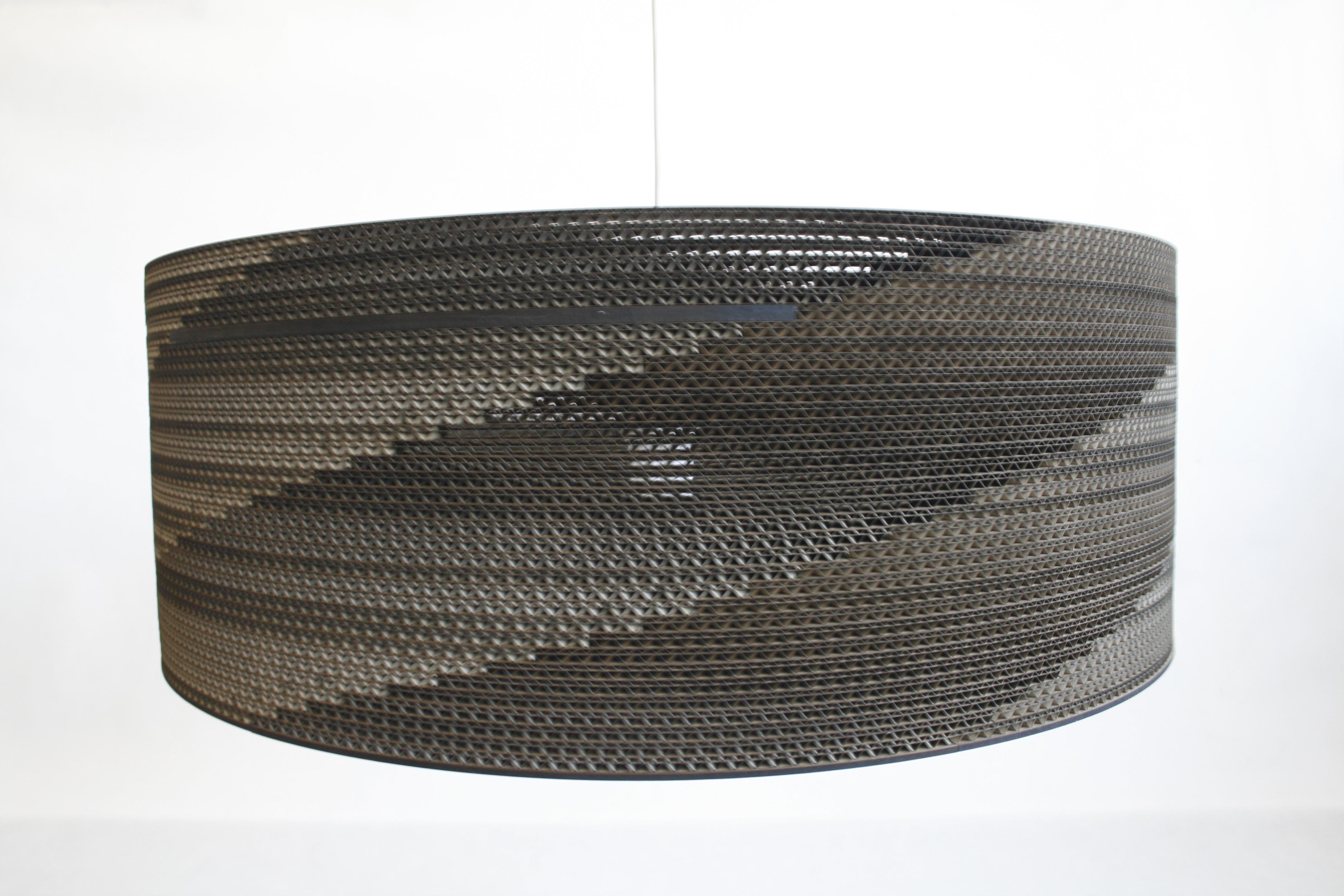 Kartonové stínítko na lustr Cylinder 50cm KARTOONS + DÁREK Textilní kabel 