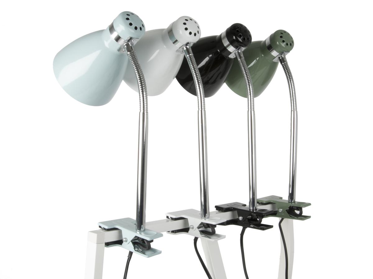 Stolní lampa s klipem Study zelenošedá MINT Leitmotiv