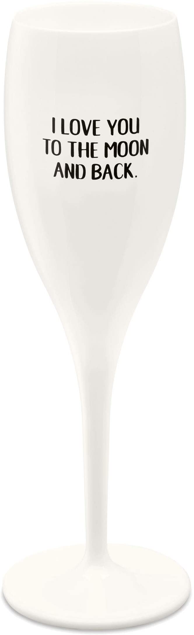 CHEERS NO.1 I LOVE YOU TO THE MOON sklenice na sekt 100ml KOZIOL, bílá