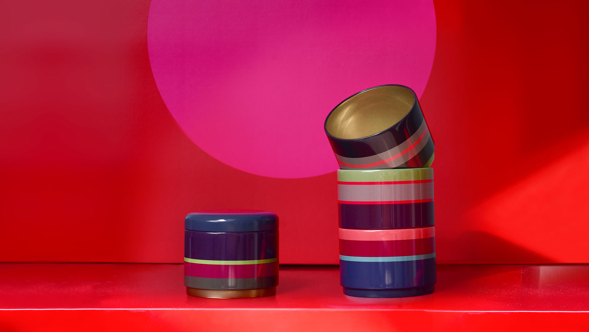 Stohovatelné barevné plechovky set 4 ks Felicita REMEMBER