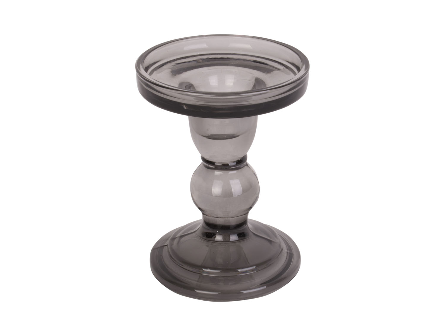 Skleněný svícen Glass Art M černý 11,5 cm Present Time