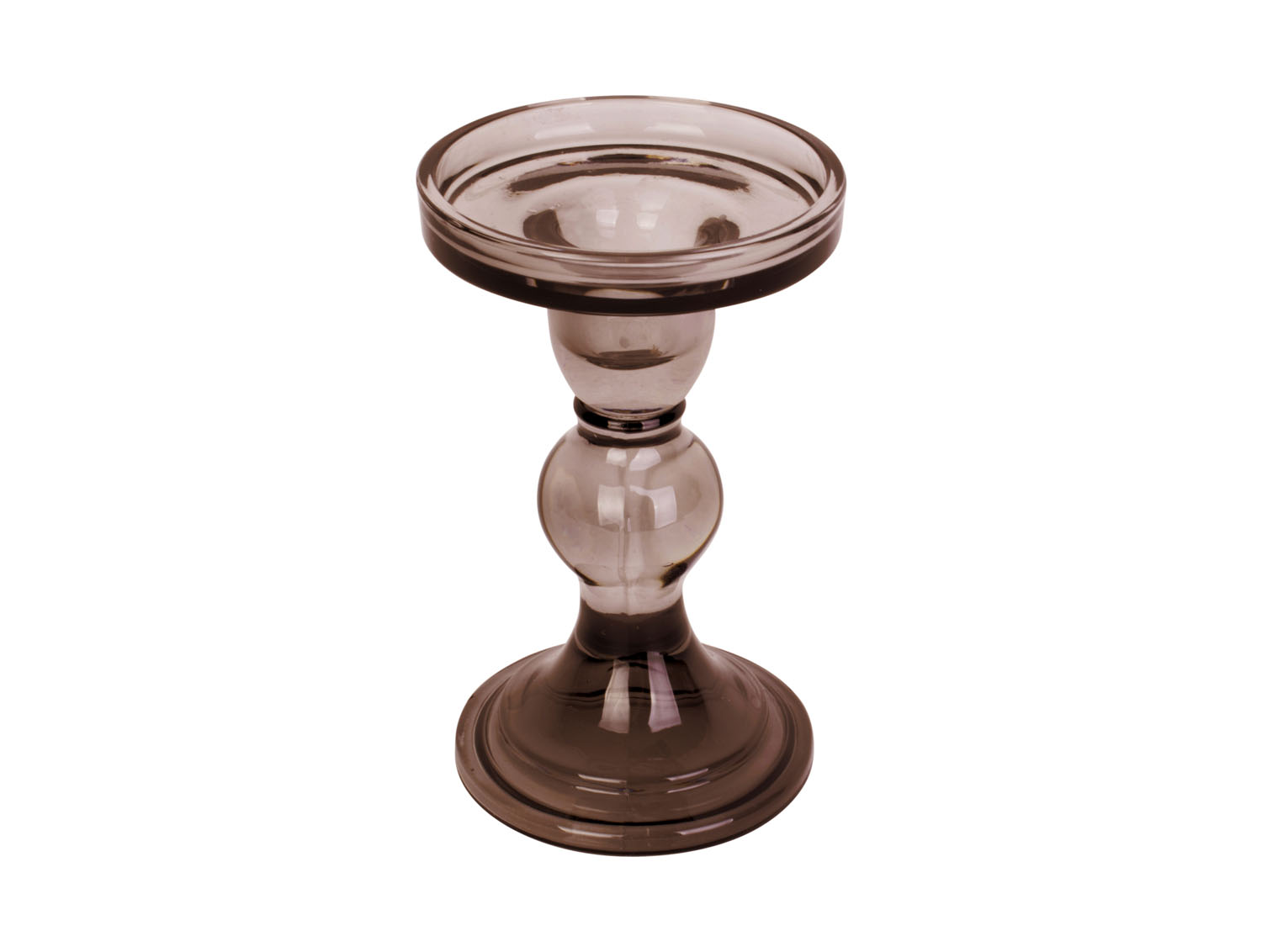 Skleněný svícen Glass Art L čokoládově hnědý 14 cm Present Time
