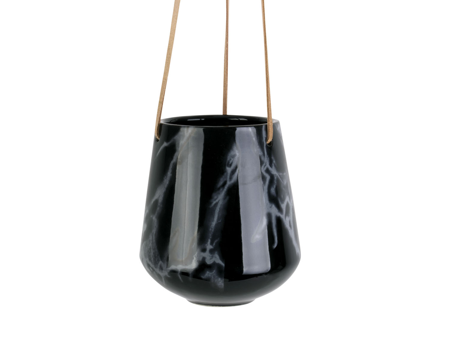 Závěsný květináč Skittle mramorový M černý Present Time