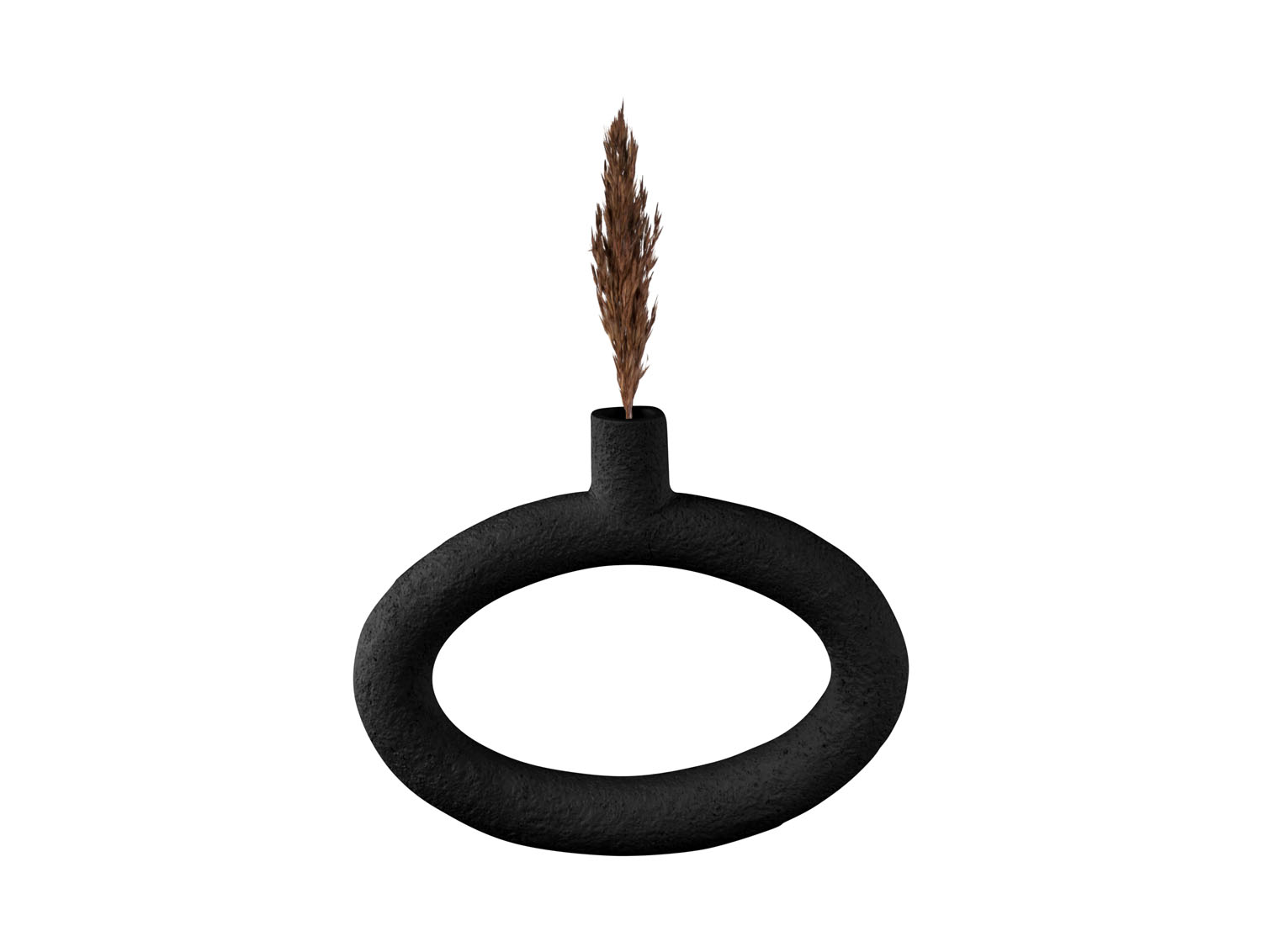 Váza oválná široká ve tvaru prstenu Ring Oval Wide černá Present Time
