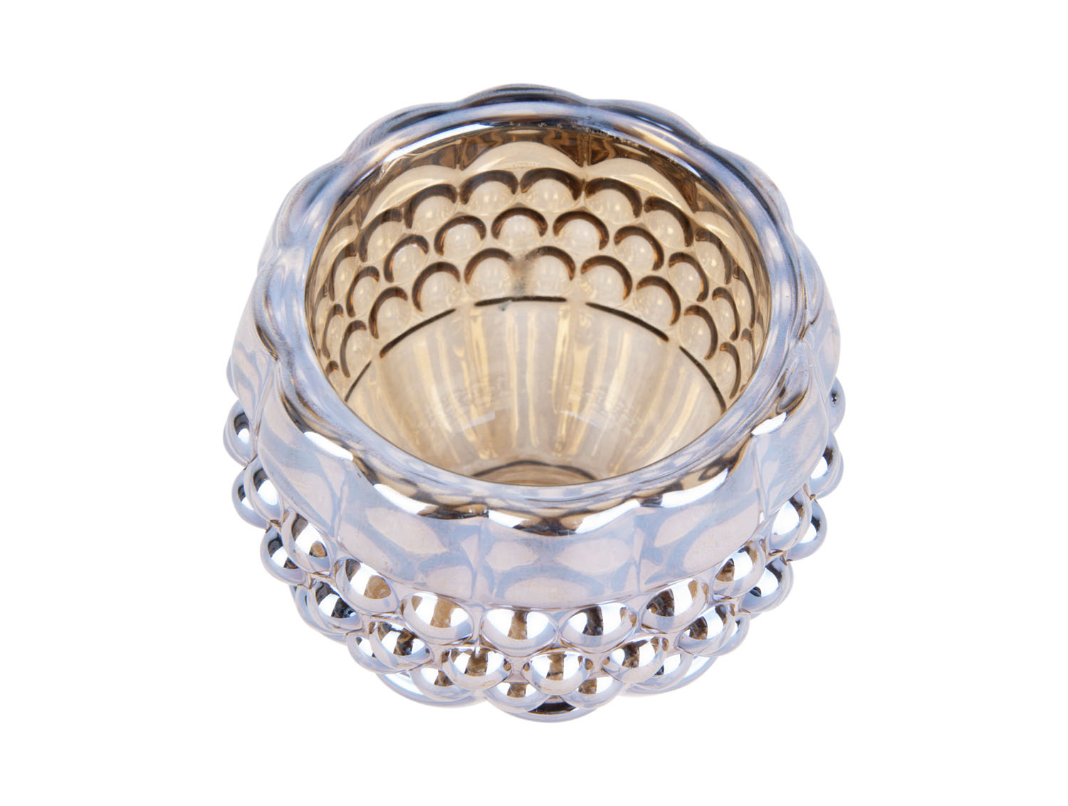 Svícen skleněný na svíčku Sparkle Dots 6 cm jantarově hnědý Present Time