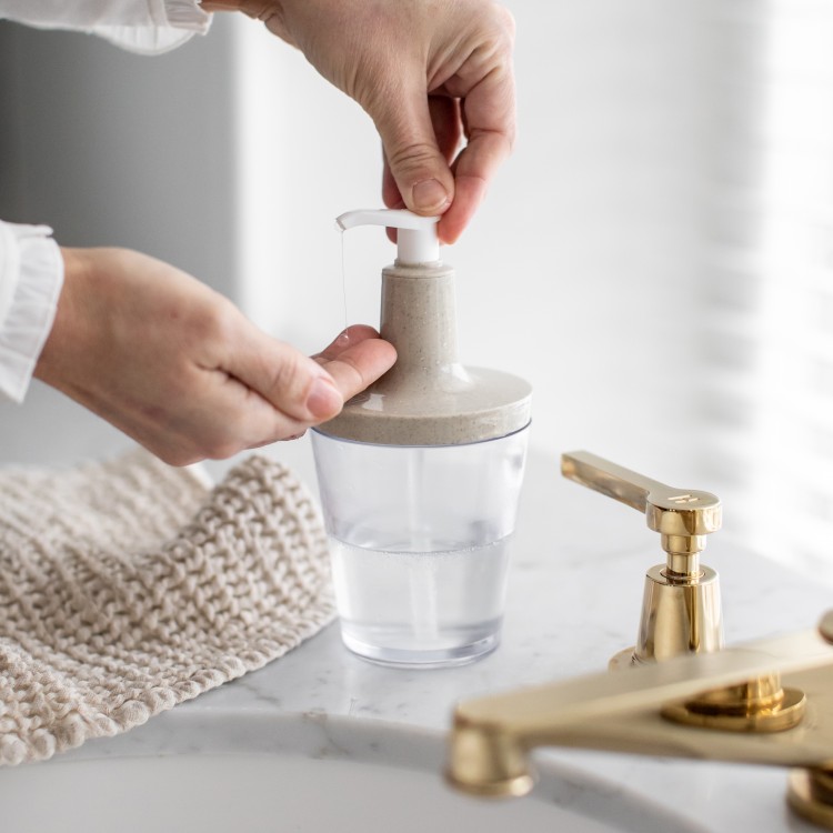 FLOW dávkovač na mýdlo, mýdlenka béžová Organic 250ml KOZIOL