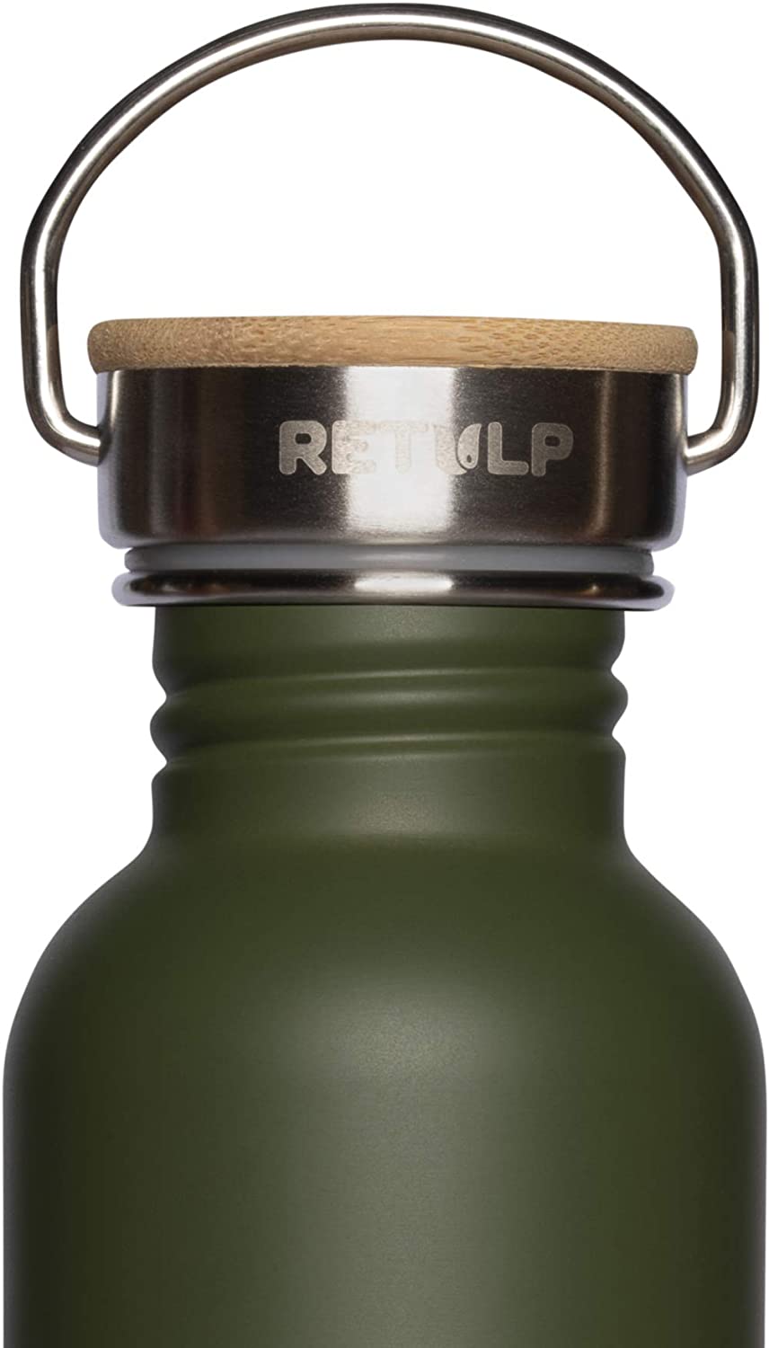 Nerezová láhev na vodu Urban s bambusovým víčkem 750 ml zelená RETULP