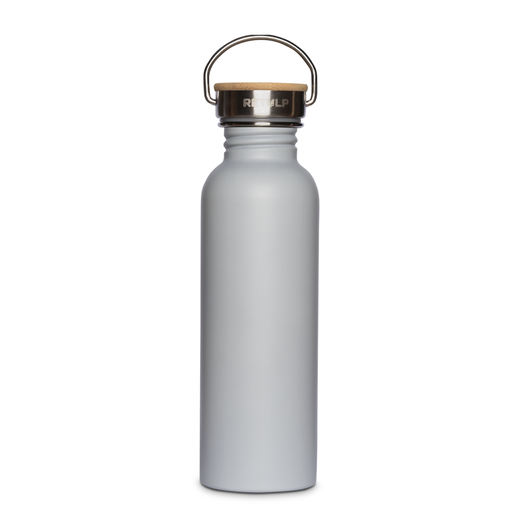 Nerezová láhev na vodu Urban s bambusovým víčkem 750 ml šedá RETULP